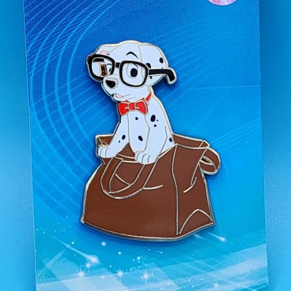 Disney PALM 101 Dalmatians Pup w/ Glasses & Bow Tie In Paper Bag Enamel Pin NEW - Picture 8 of 9